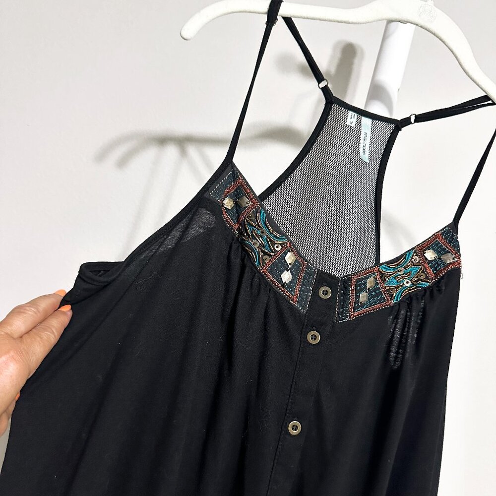 Black Racerback Cami with Beaded Detail